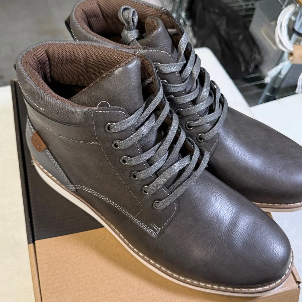 Vance Co. Men’s Evans Lace Up Ankle Boot - Grey- Size 11